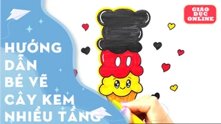 Hướng dẫn bé cách vẽ cây kem nhiều tầng