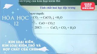 Môn Hóa Học Lớp 12 - Kim loại kiềm, kim loại kiềm thổ và hợp chất của chúng