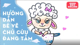 Dạy bé cách vẽ em cừu đang tắm