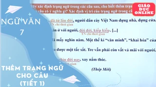 Môn Ngữ Văn Lớp 7 - Thêm trạng ngữ cho câu