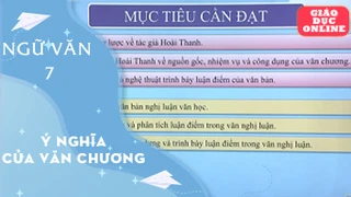 Môn Ngữ Văn Lớp 7 - Ý nghĩa của văn chương
