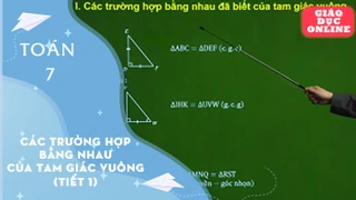 Môn Toán Lớp 7 - Hình học: Các trường hợp bằng nhau của tam giác vuông