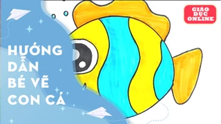 Hướng dẫn bé vẽ và tô màu con cá vàng