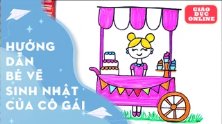 Hướng dẫn bé vẽ hình tiệc sinh nhật của bé gái