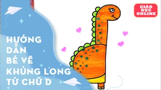 Cách vẽ khủng long dễ thương từ chữ D