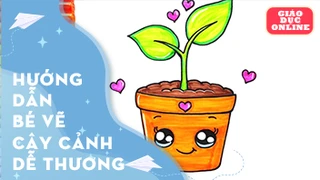 Cách vẽ một chậu cây cảnh dễ thương