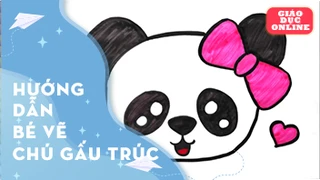 Cùng vẽ và tô màu một chú gấu trúc