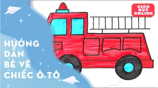 Cùng vẽ và tô màu chiếc xe ô tô màu đỏ