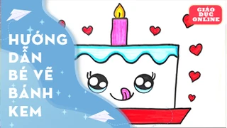 Cùng vẽ và tô màu chiếc bánh kem