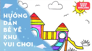 Cách vẽ và tô màu khu vui chơi trẻ em