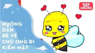 Cách vẽ và tô màu chú ong đi kiếm mật