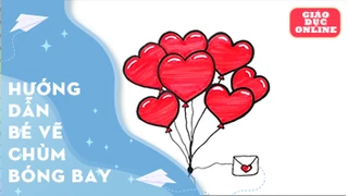 Cách vẽ và tô màu chùm bóng bay