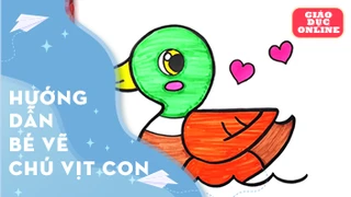 Cùng vẽ và tô màu chú vịt con