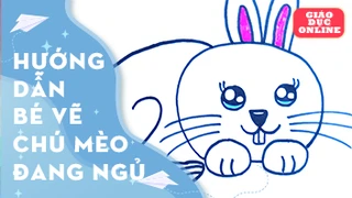 Hướng dẫn bé cách vẽ chú mèo đang ngủ