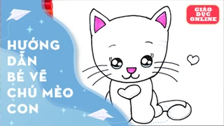 Cùng vẽ và tô màu một chú mèo con