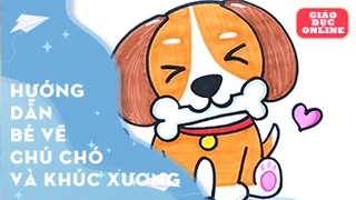 Hướng dẫn bé vẽ chú chó và khúc xương