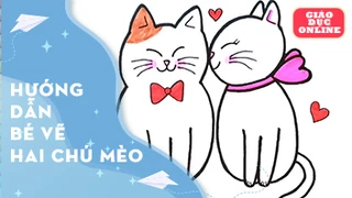 Hướng dẫn bé vẽ hai chú mèo