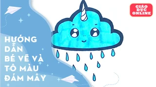 Hướng dẫn bé vẽ và tô màu đám mây đổ mưa