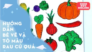 Hướng dẫn bé vẽ và tô màu các loại rau củ quả