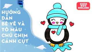 Hướng dẫn bé vẽ và tô màu chú chim cánh cụt