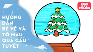 Hướng dẫn bé vẽ và tô màu quả cầu tuyết