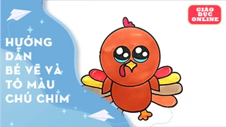 Hướng dẫn bé vẽ và tô màu chú chim