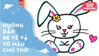 Hướng dẫn bé vẽ và tô màu chú thỏ