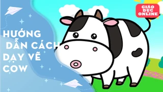 hướng dẫn bé vẽ và tô màu cow - Tập 11