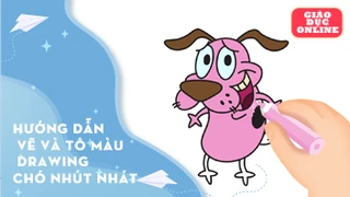 Hướng dẫn vẽ và tô màu Drawing chó nhút nhát
