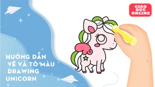 Hướng dẫn vẽ và tô màu Drawing unicorn