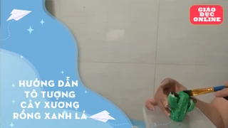 Hướng dẫn tô tượng cây xương rồng xanh lá