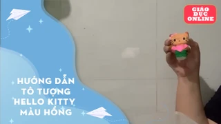 Hướng dẫn tô tượng hello kitty màu hồng