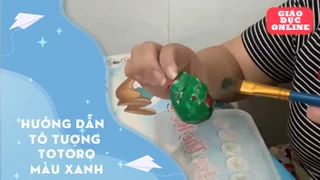 Hướng dẫn tô tượng totoro màu xanh