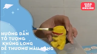 Hướng dẫn tô tượng khủng long dễ thương màu vàng