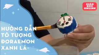 Hướng dẫn tô tượng đoraemon xanh lá