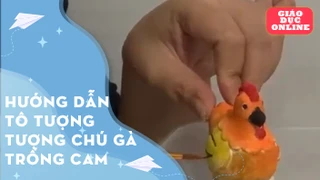 Hướng dẫn tô tượng chú gà trống cam