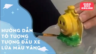 Hướng dẫn tô tượng đầu xe lửa màu vàng