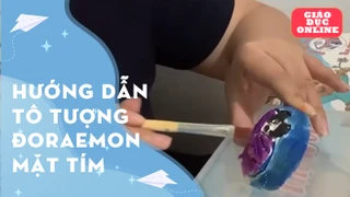  Hướng dẫn tô tượng đorraemon mặt tím