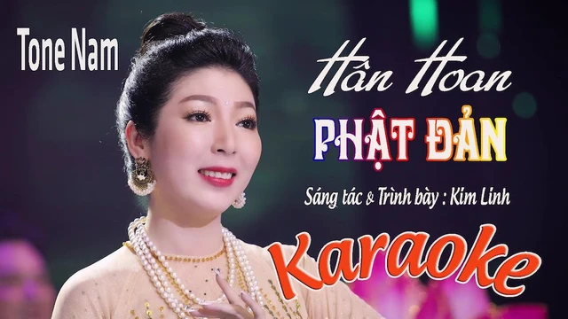 Karaoke | Hân Hoan Phật Đản [4K] Tone Nam - Kim Linh 