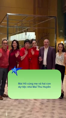 Mai Hồ cùng mẹ và hai con dự tiệc nhà Mai Thu Huyền